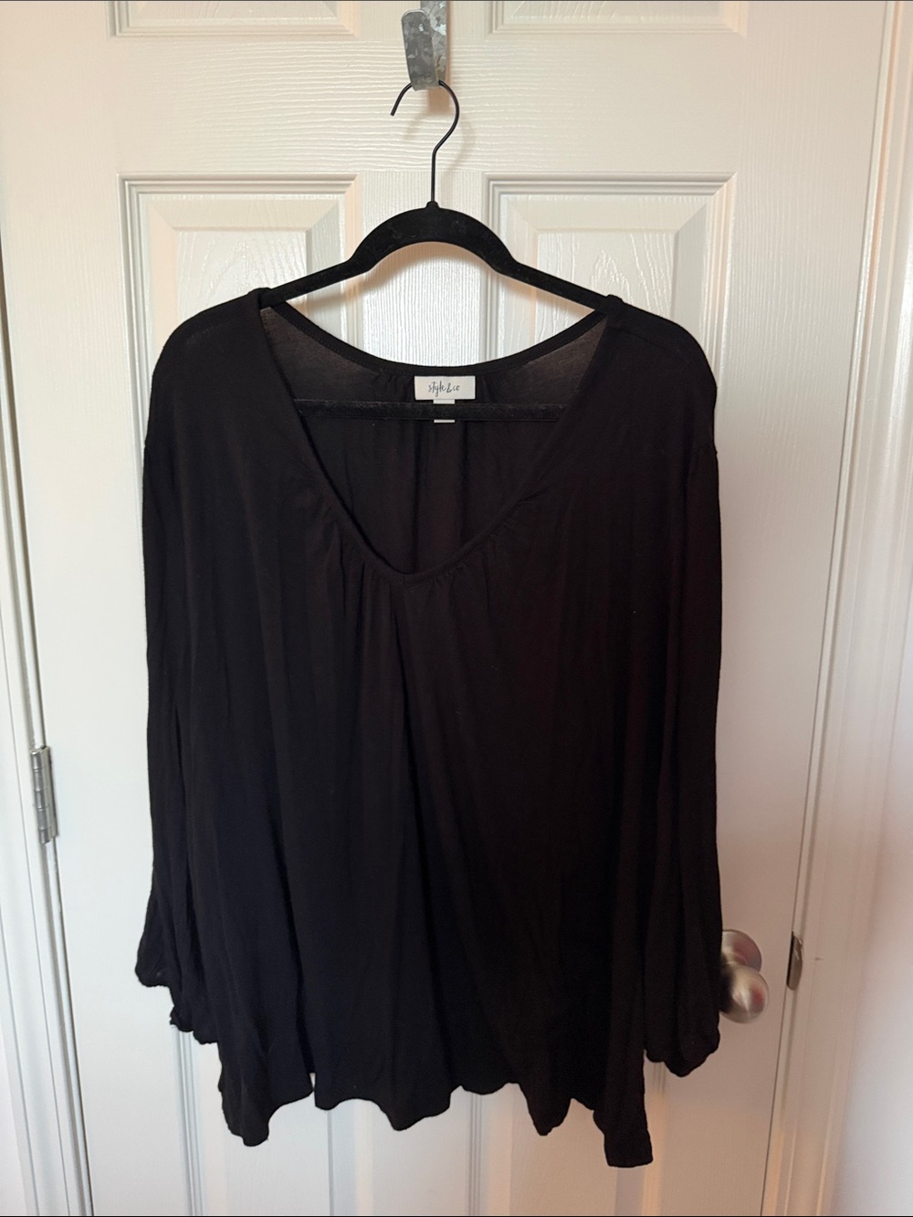 Style & Co. Black Flowing V-Neck Women's Tunic